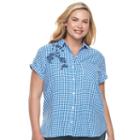 Juniors' Plus Size So&reg; Shirttail Chambray Shirt, Girl's, Size: 1xl, Blue (navy)