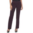 Women's Apt. 9&reg; Torie Satin Waistband Curvy Straight-leg Dress Pants, Size: 0, Purple