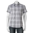 Men's Apt. 9&reg; Patterned Slim-fit Stretch Button-down Shirt, Size: Large Slim, Black