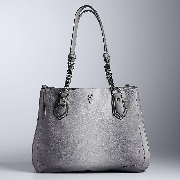 Simply Vera Vera Wang Bedford Triple Entry Satchel, Women's, Dark Grey