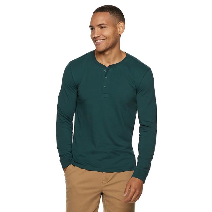 Men's Sonoma Goods For Life&trade; Slim-fit Supersoft Henley, Size: Xxl, Med Blue