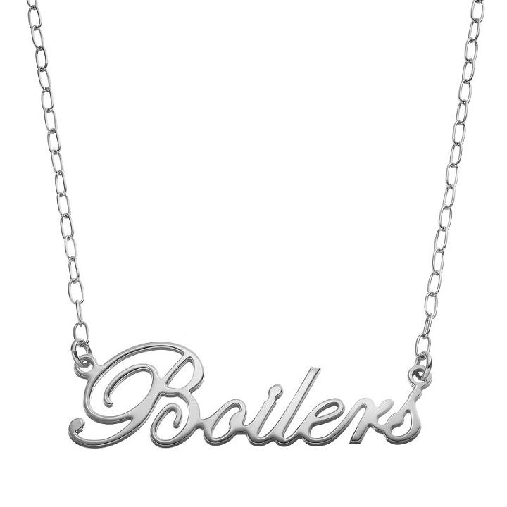 Fiora Sterling Silver Boilers Purdue Boilermakers Necklace, Women's, Size: 16, Grey