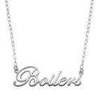 Fiora Sterling Silver Boilers Purdue Boilermakers Necklace, Women's, Size: 16, Grey