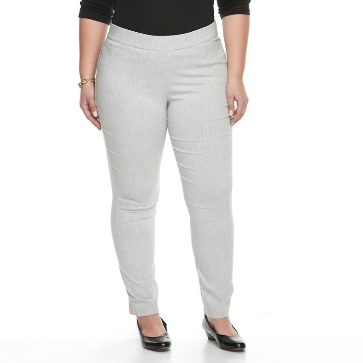 Plus Size Briggs Millennium Pull-on Pants, Women's, Size: 20 W, Light Grey