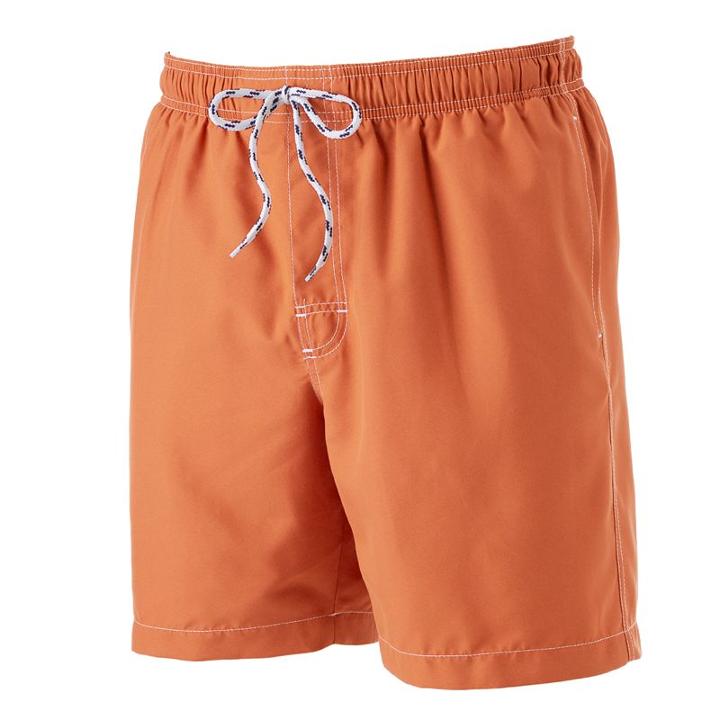Men's Croft & Barrow&reg; Solid Microfiber Swim Trunks, Size: Xxl, Orange Oth