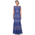 Women's Chaya Striped Lace Evening Gown, Size: 12, Blue Other