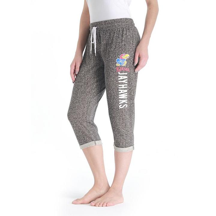 Women's College Concepts Kansas Jayhawks Turf Knit Capris, Size: Medium, Grey Other