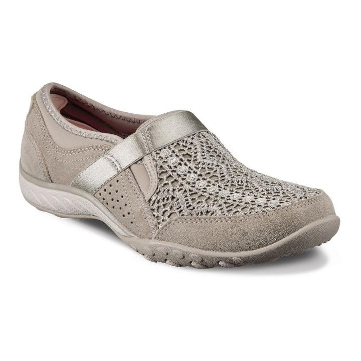 Skechers Relaxed Fit Breathe Easy Our Song Women's Slip-on Shoes, Girl's, Size: 10, Grey