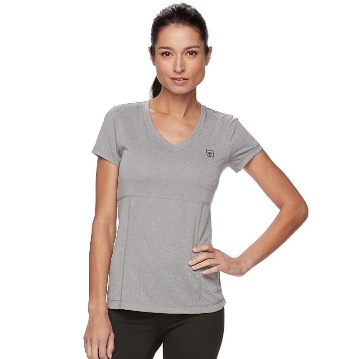 Women's Fila Sport&reg; V-neck Mesh Tee, Size: Xs, Light Grey