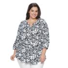 Plus Size Croft & Barrow&reg; Drawstring-waist Top, Women's, Size: 3xl, Dark Blue