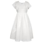 Girls 7-16 Bonnie Jean Matte Satin Dress With Cross Necklace & Shrug Set, Size: 10, White