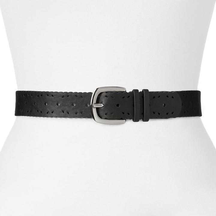 Relic Scallop Perforated Belt, Size: Medium, Black