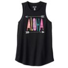 Girls 7-16 & Plus Size Mudd&reg; Patterned Graphic Tank Top, Girl's, Size: 7-8, Black