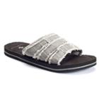 Men's Vintage Stone Frayed Flip-flops, Size: Large, Black