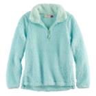Girls 7-16 & Plus Size So&reg; 1/4-zip Sherpa Pullover, Size: 18 1/2, Turquoise/blue (turq/aqua)