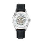 Croton Men's Imperial Leather Automatic Skeleton Watch, Black