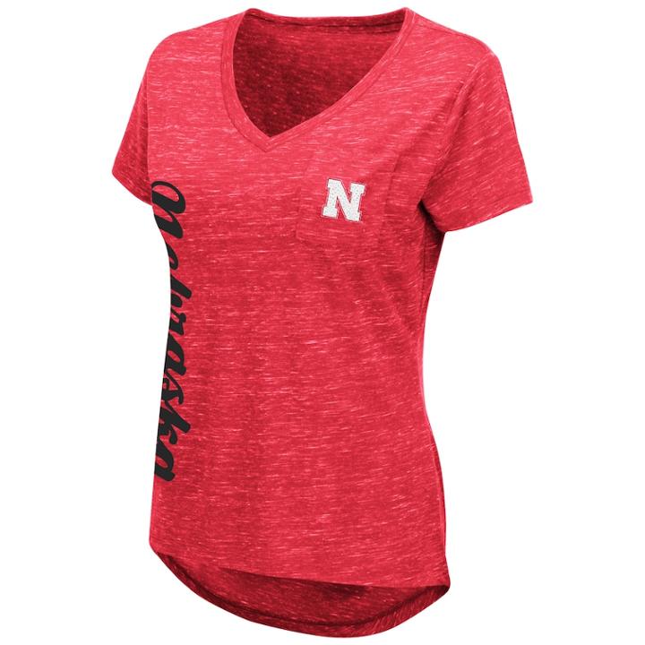 Women's Nebraska Cornhuskers Wordmark Tee, Size: Large, Med Red