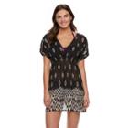 Women's Portocruz Ikat Chiffon Babydoll Cover-up, Size: Medium, Ovrfl Oth