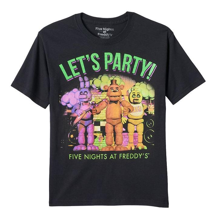 Boys 8-20 Five Nights At Freddy's Let's Party! Tee, Boy's, Size: Medium, Black