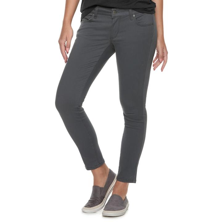 Petite Sonoma Goods For Life™ Sateen Midrise Skinny Pants, Women's, Size: 14 Petite, Dark Grey