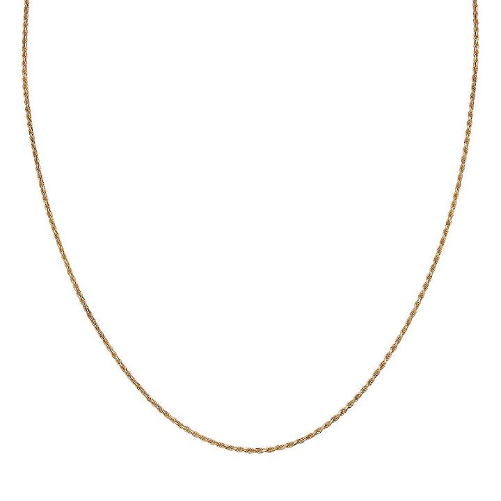 14k Gold Over Silver Rope Chain Necklace - 18 In, Women's, Size: 18