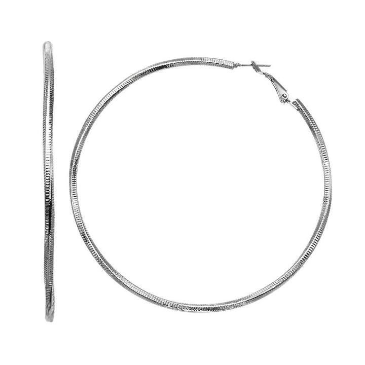 Simply Vera Vera Wang Textured & Twisted Nickel Free Hoop Earrings, Women's, Oxford