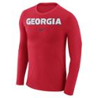 Men's Nike Georgia Bulldogs Marled Long-sleeve Dri-fit Tee, Size: Large, Red
