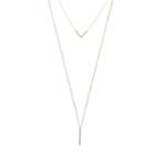 Lc Lauren Conrad Crystal V & Stick Layered Necklace, Women's, Gold