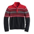 Boys 8-20 Chaps 1/4-zip Striped Sweater, Size: 14-16, Med Red