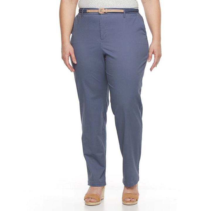 Plus Size Croft & Barrow&reg; Tapered Chino Pants, Women's, Size: 22 W, Blue