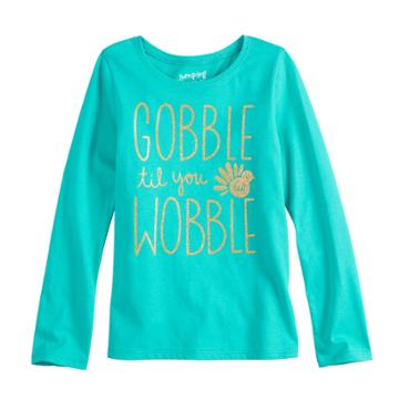 Girls 4-10 Jumping Beans&reg; Long-sleeve Graphic Tee, Size: 5, Turquoise/blue (turq/aqua)