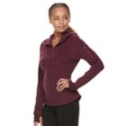 Petite Tek Gear Microfleece Full-zip Hoodie Jacket, Women's, Size: M Petite, Drk Purple