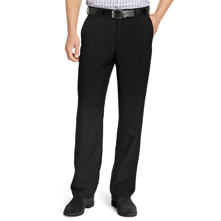 Big & Tall Van Heusen No-iron Flat-front Dress Pants, Men's, Size: 48x29, Black