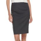 Women's Elle&trade; Herringbone Pull-on Pencil Skirt, Size: Small, Black
