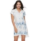Women's Rock & Republic&reg; High-low Shirtdress, Size: Medium, Blue