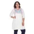 Plus Size White Mark Embroidered Smock Dress, Women's, Size: 4xl