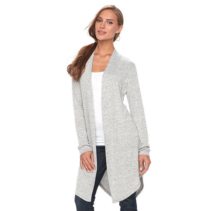 Women's Apt. 9&reg; Split Back Cardigan, Size: Xl, White