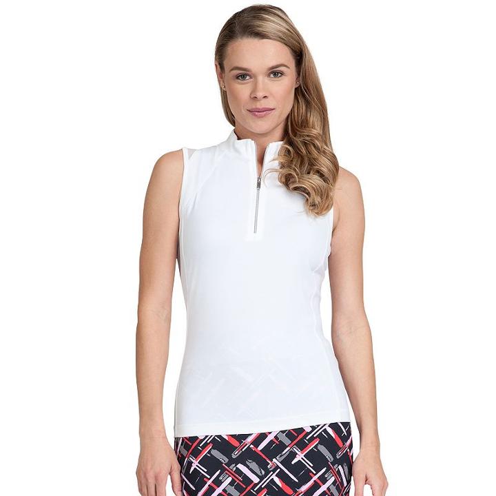 Women's Tail Michelle Quarter-zip Knit Golf Top, Size: Xl, White