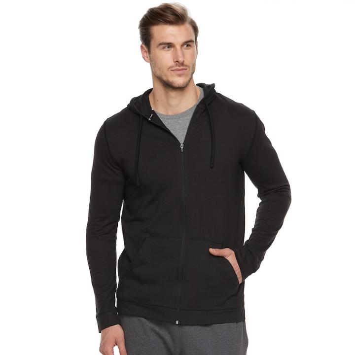 Big & Tall Tek Gear&reg; Regular-fit Ultrasoft Full-zip Hoodie, Men's, Size: L Tall, Black