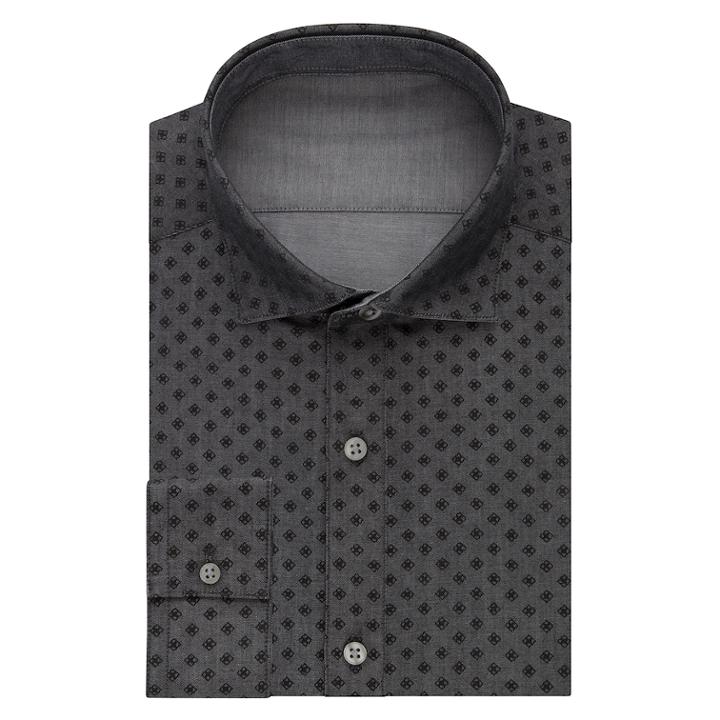 Men's Van Heusen Flip-it Slim Fit Reversible Dress Shirt, Size: Xl-32/33, Grey (charcoal)