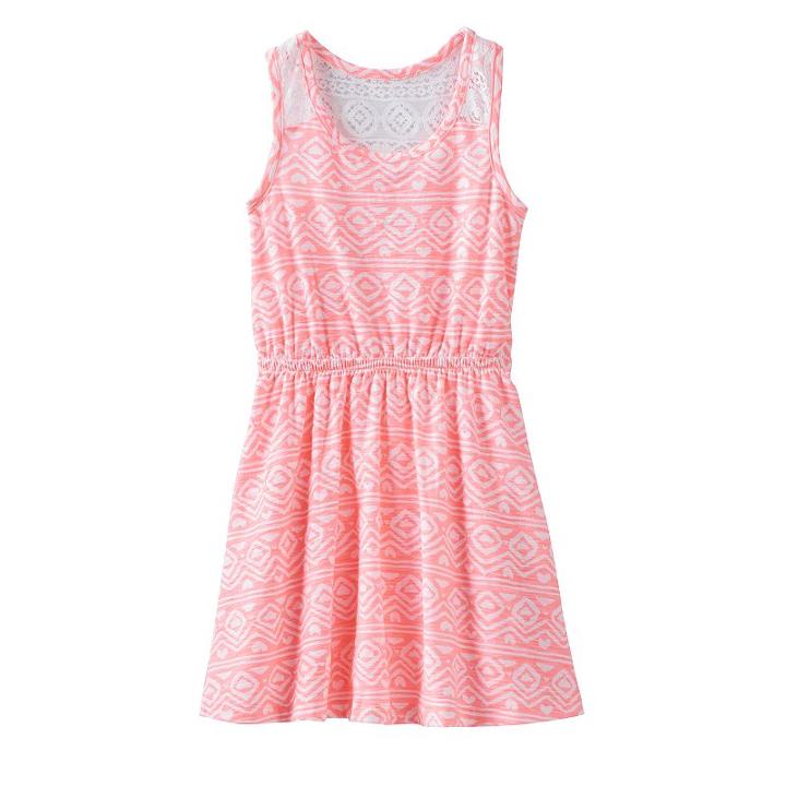 Girls 4-10 Jumping Beans&reg; Slubbed Lace Racerback Dress, Girl's, Size: 8, Brt Pink