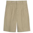 Boys 8-20 Husky French Toast School Uniform Pleated Shorts, Boy's, Size: 16 Husky, Beig/green (beig/khaki)