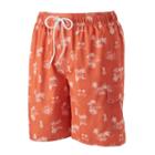 Big & Tall Croft & Barrow&reg; Palm Tree Microfiber Swim Trunks, Men's, Size: 3xl Tall, Red Other
