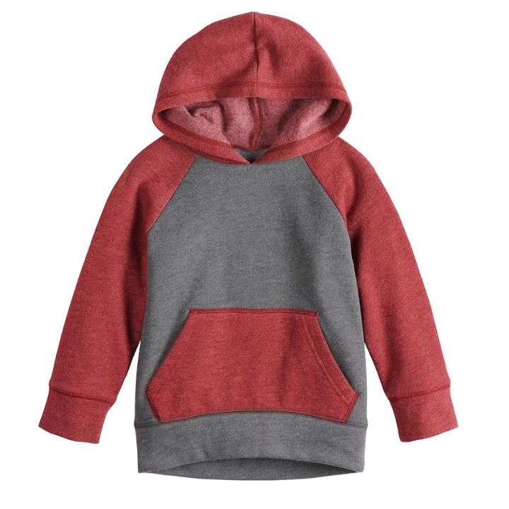 Baby Boy Jumping Beans&reg; Raglan Softest Fleece Pullover Hoodie, Size: 12 Months, Med Grey