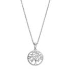 Fleur Cubic Zirconia Tree Circle Pendant Necklace, Women's, Grey