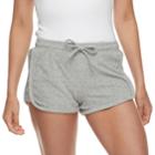 Juniors' Pink Republic Drawstring Terry Shortie Shorts, Teens, Size: Large, Grey
