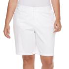 Plus Size Croft & Barrow&reg; Essential Twill Bermuda Shorts, Women's, Size: 22 W, White