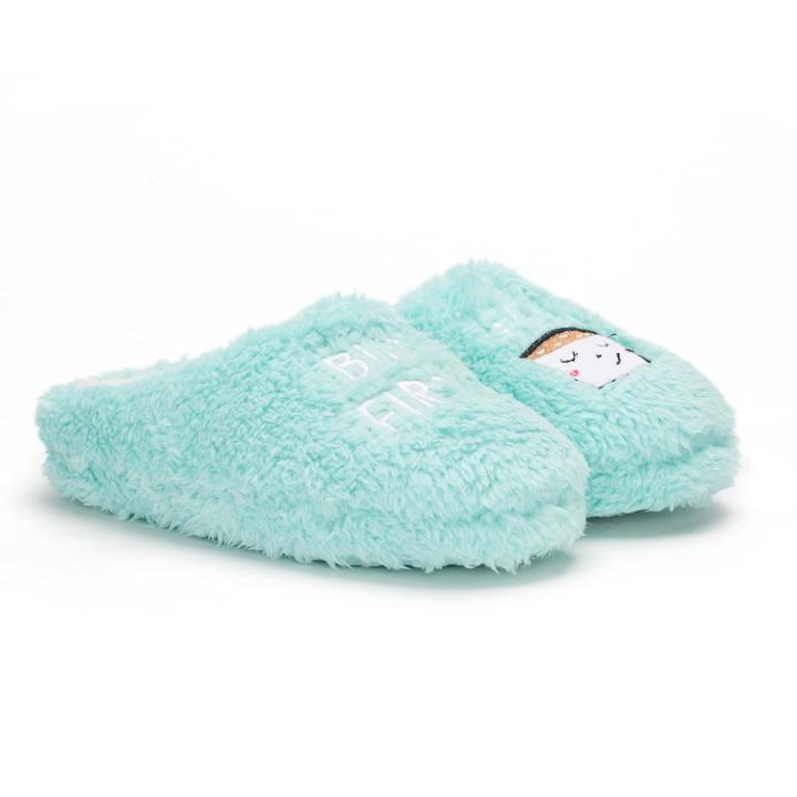 Women's So&reg; Embroidered Faux Fur Moccasin Slippers, Size: Large, Turquoise/blue (turq/aqua)