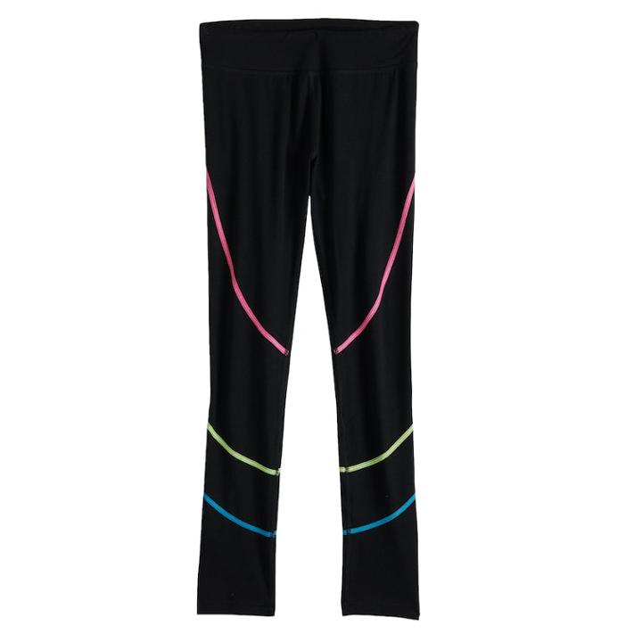 Girls 7-16 So&reg; Striped Full Length Leggings, Size: 16, Black