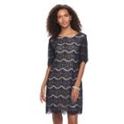 Women's Nina Leonard Lace Dress, Size: Small, Blue (navy)
